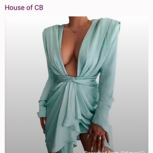 House of CB Seafoam Green Draped Dress